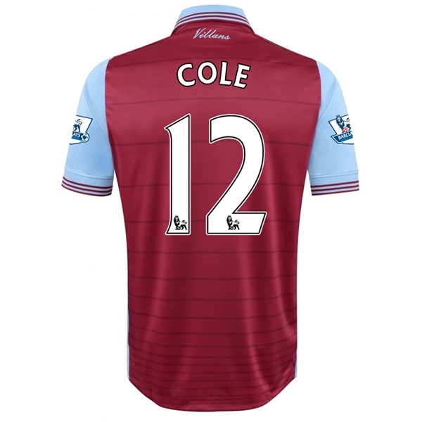 Aston Villa 2015-16 COLE #12 Soccer Jersey